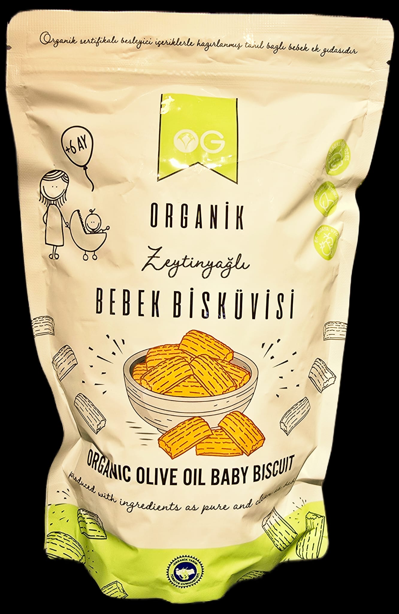 OG 350 gr Organik Zeytin Yağlı Bebe Bisküvisi